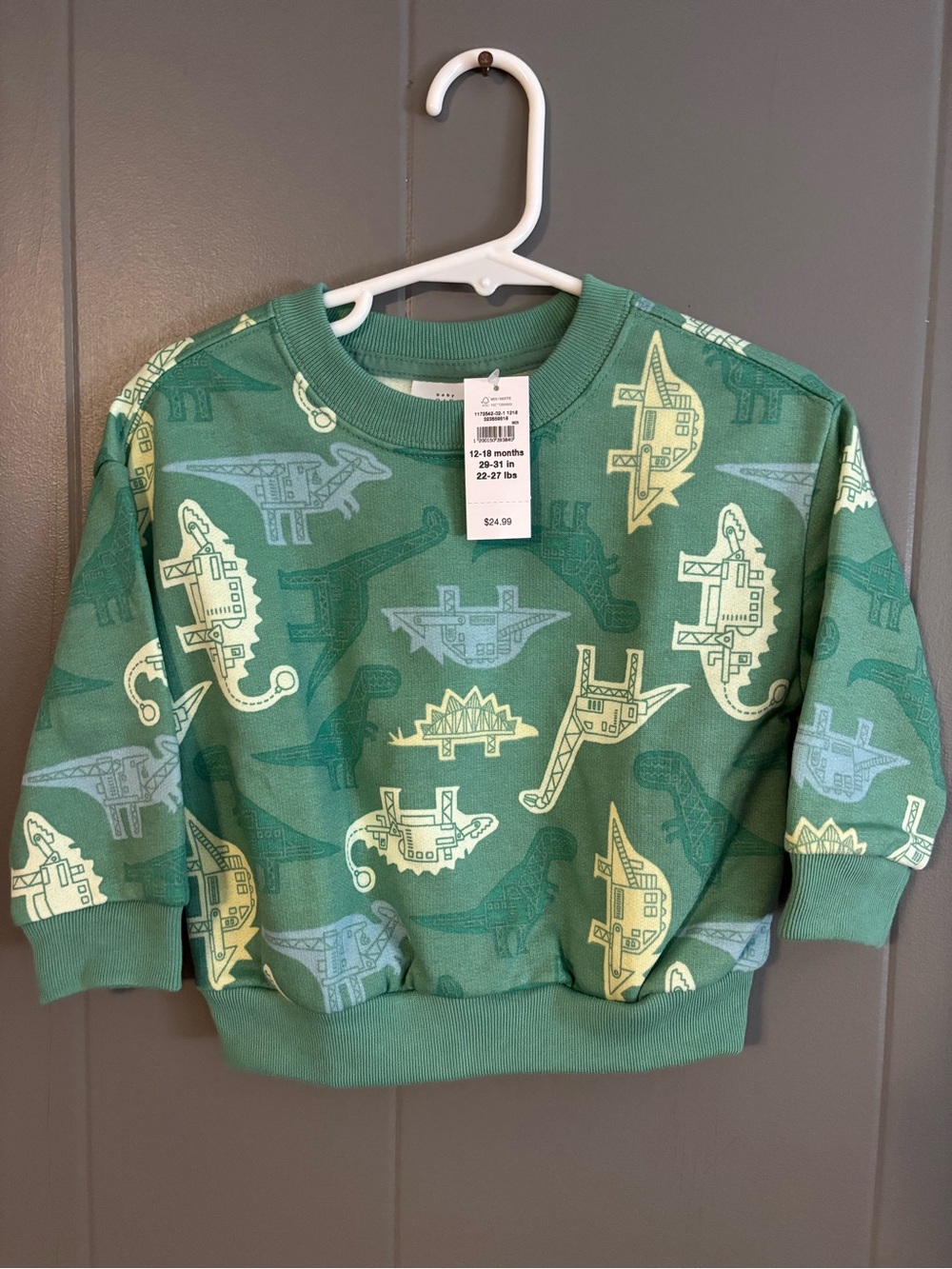 GAP Green Dinosaur Graphic Sweatshirt